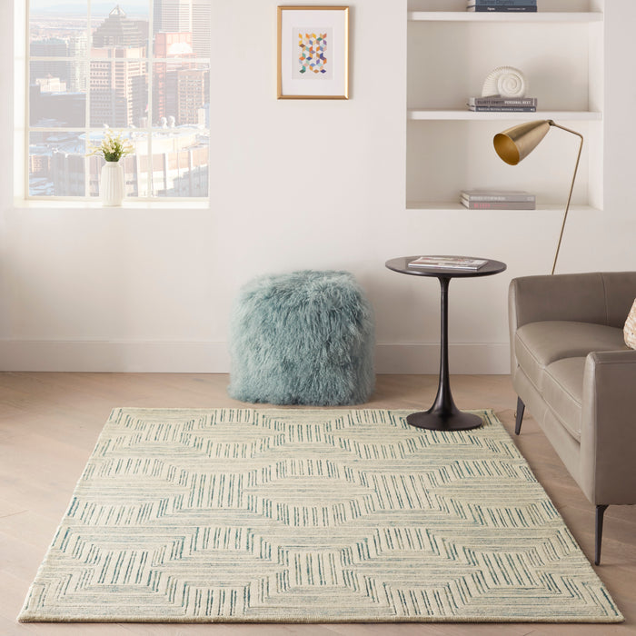 Interlock Wool Ivory / Turquoise ITL06 IVTUR