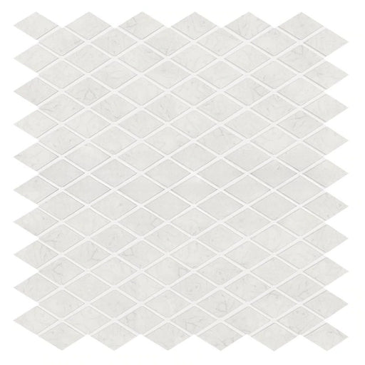 Oriental White Marble Mosaic - 1" x 2" Diamond