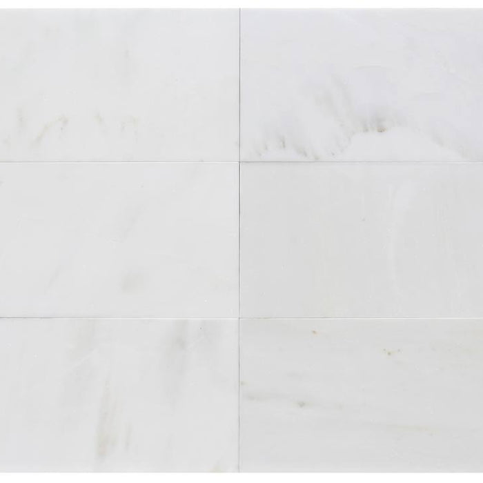 Oriental White Honed Marble Tile - 3" x 6"