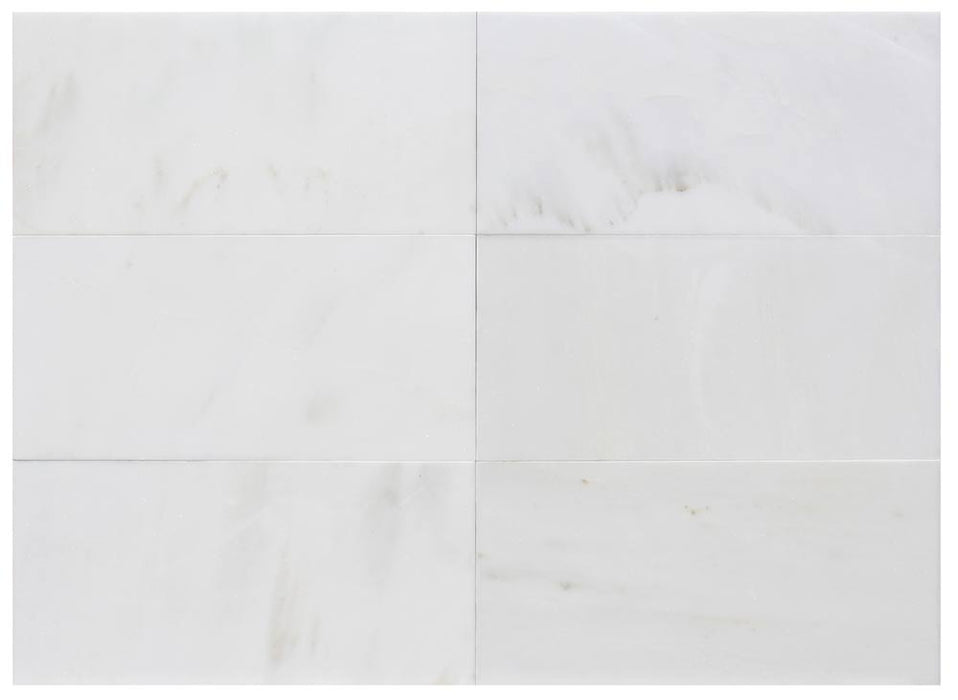 Oriental White Polished Marble Tile - 3" x 6"