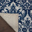 Damask Polyester Ivory/Navy IVNAV