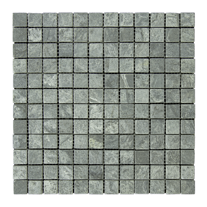 Ostrich Gray Slate Mosaic - 1" x 1" Tumbled