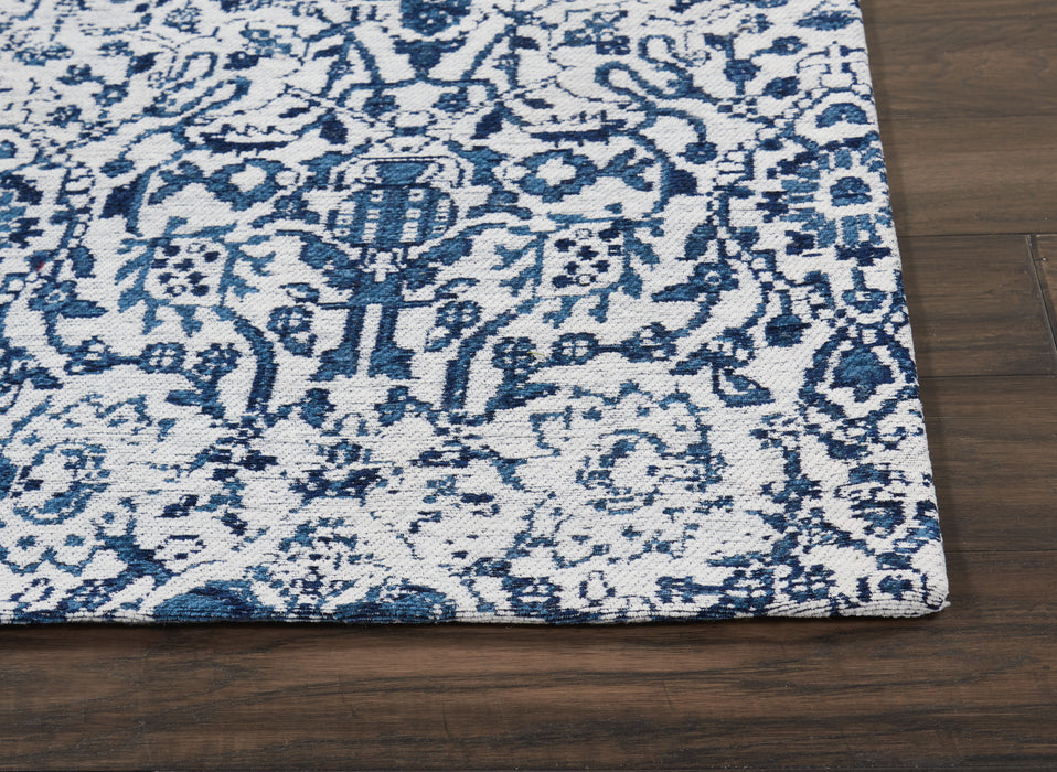 Damask Polyester IVNAV Ivory / Navy