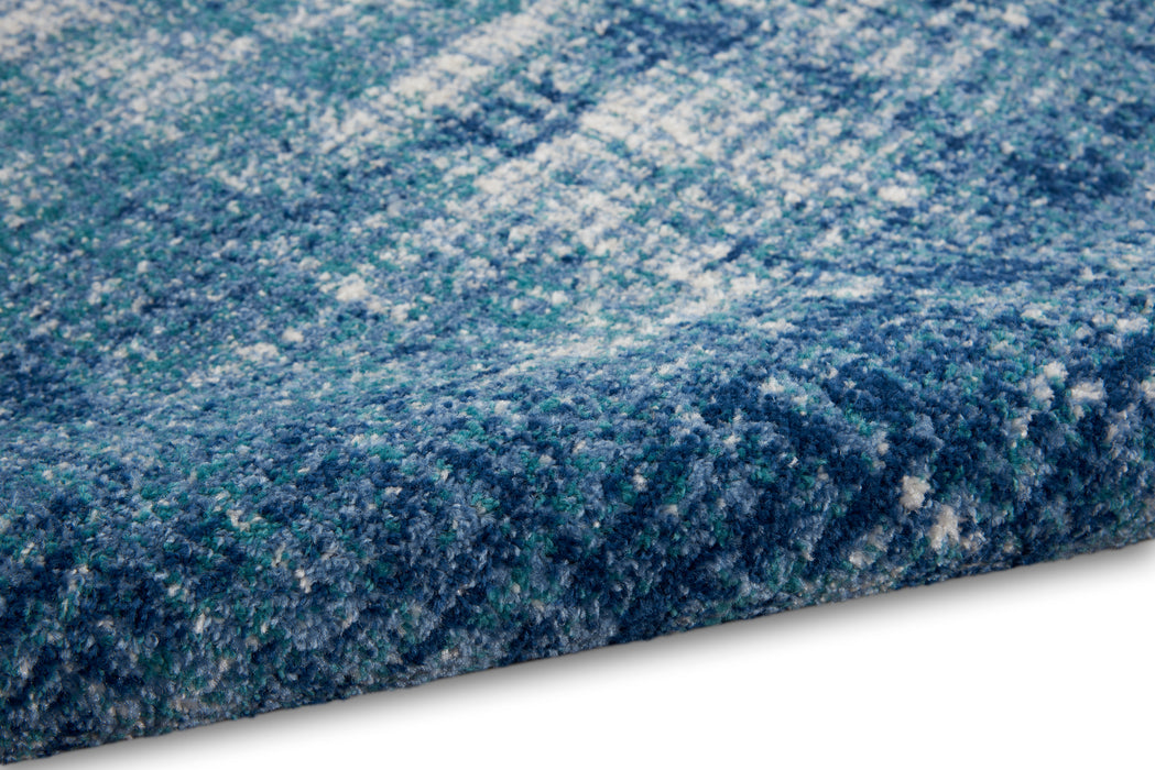 River Flow Rug Nourison River Flow RFV02 Teal / Ivory / Blue 7 Ft Runner Area Rug ...