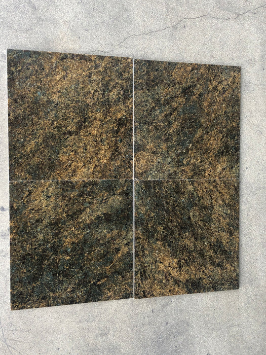 Pine Green Granite Tile - 12" x 12" x 3/8" Polished