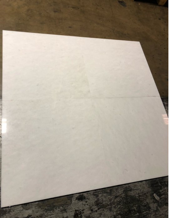 Polar White Polished Marble Tile - 24" x 24" x 3/8"