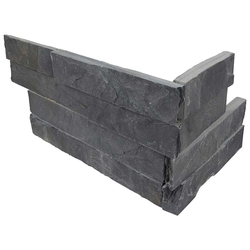 MSI Premium Black Slate Split Face Ledgestone Corner | Lowest