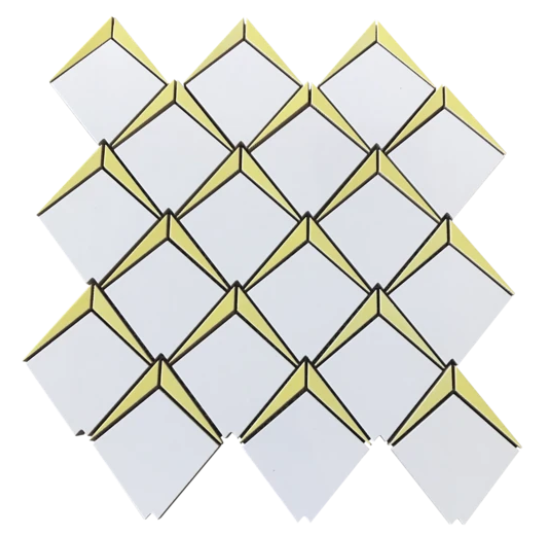 Gold 3D Polished Porcelain Mosaic - Prisma