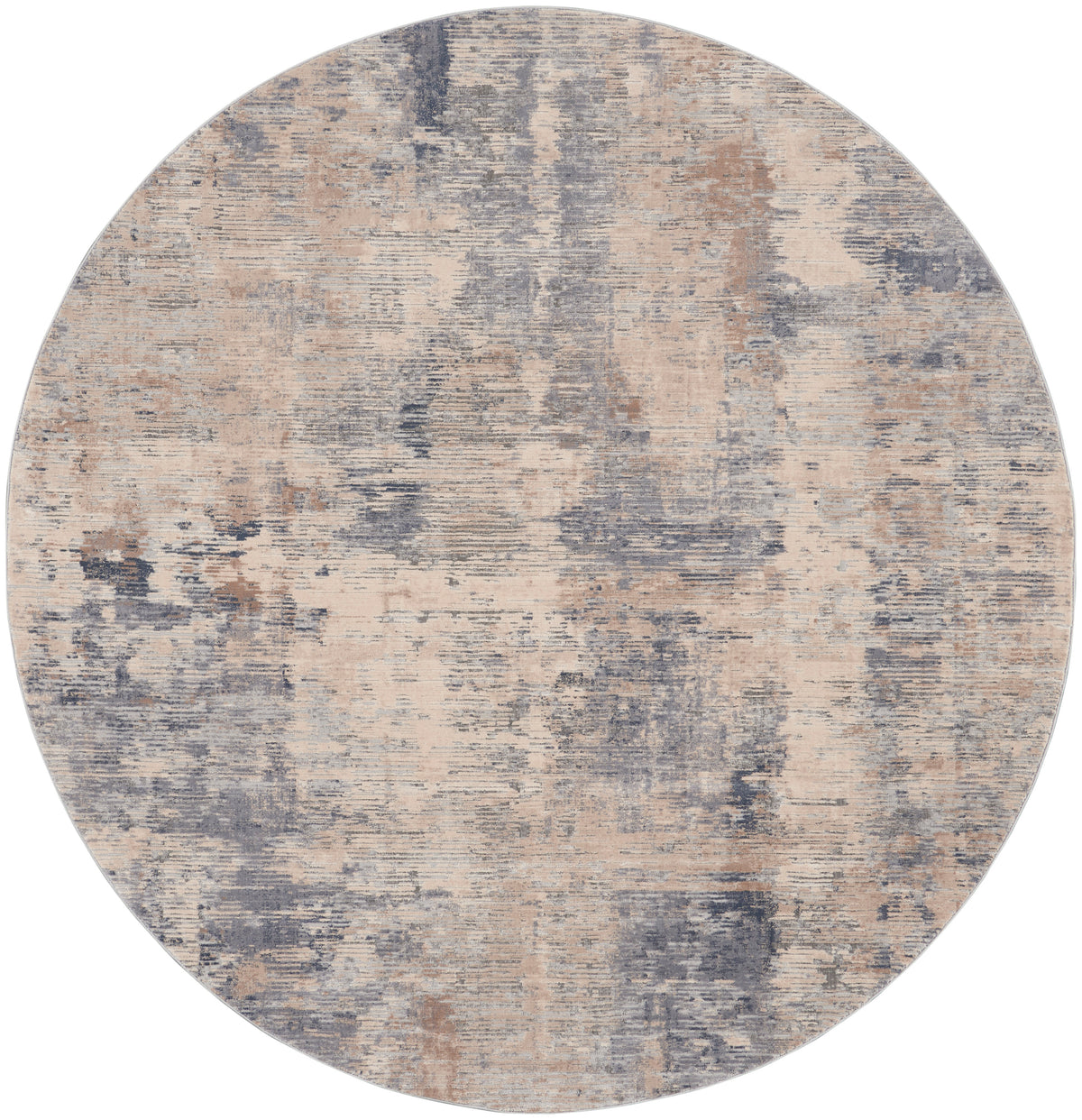 Stone Texture Rug Nourison Rustic Textures RUS05 Beige / Grey 5 Ft x Round Area Rug ...