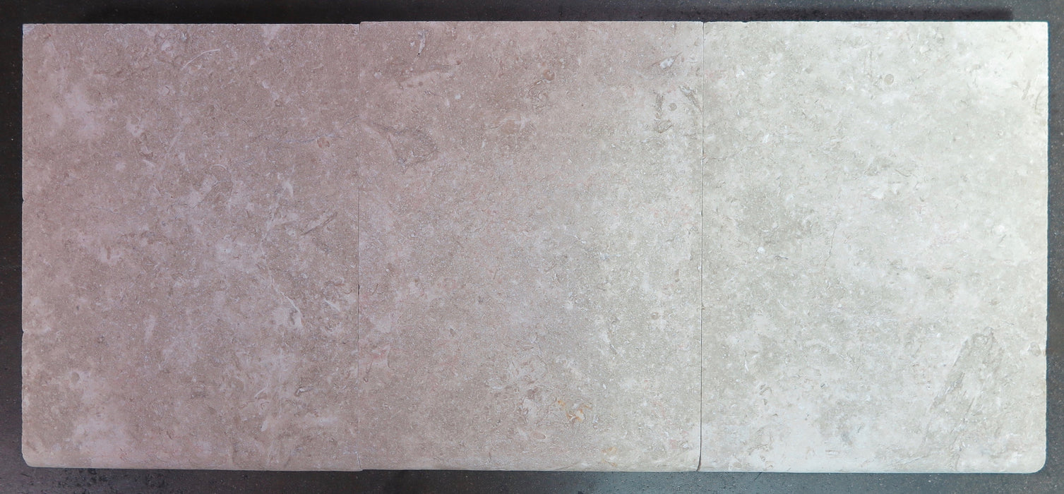 Full Tile Sample - Ramon Gray Limestone Coping - 12" x 16" x 2" Brushed
