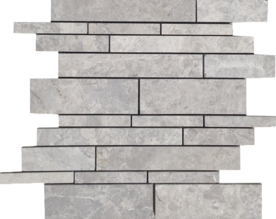 Full Sheet Sample - Pietra Antica Antique Stones Nuvoloso Random Linear Marble Mosaic - 12" x 12" Brushed