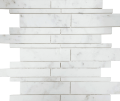 Full Sheet Sample - Pietra Antica Metropolitan White Cararra Random Linear Marble Mosaic - 12" x 12" Honed