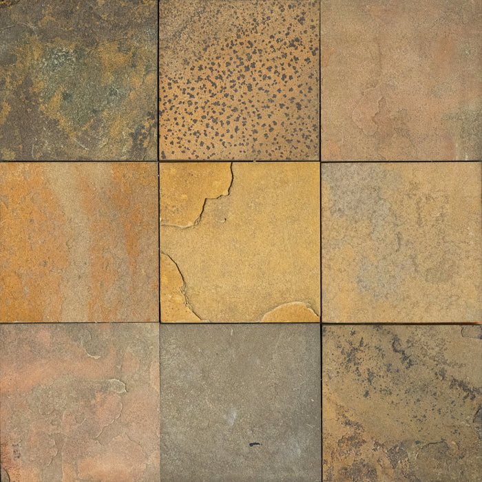 Rosa Stone Slate Tile - 12" x 12" x 3/8" - 1/2" Natural Cleft Face, Gauged Back