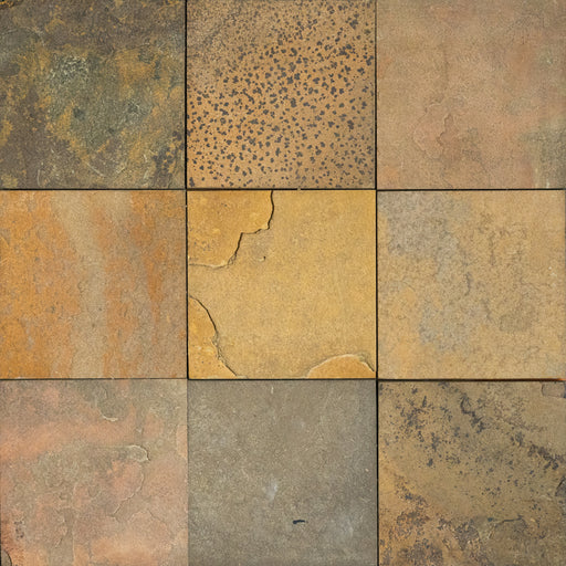 Rosa Stone Slate Tile - 12" x 12" x 3/8" - 1/2" Natural Cleft Face, Gauged Back