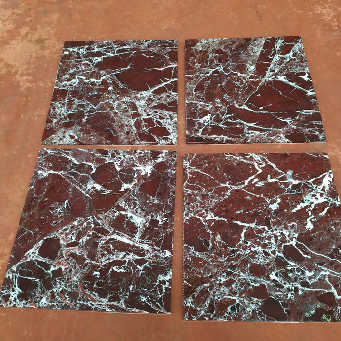 Rosso Levanto Marble Tile - 12" x 12" Polished