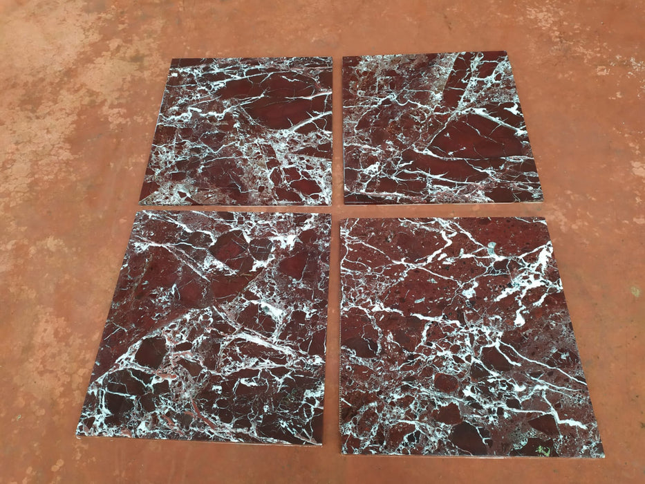 Rosso Levanto Marble Tile - 12" x 12" Polished