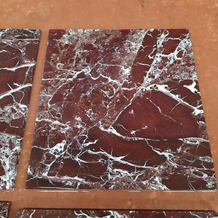 Rosso Levanto Marble Tile - 12" x 12" x 3/8" Polished