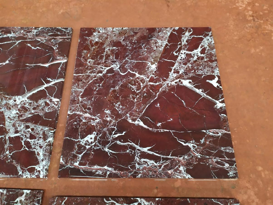 Rosso Levanto Marble Tile - 12" x 12" x 3/8" Polished
