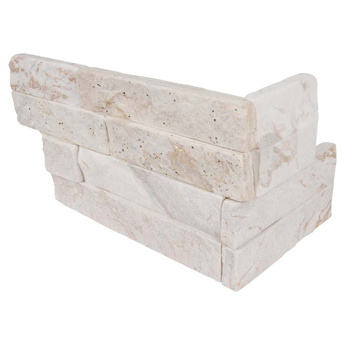 RockMount Stacked Stone Panel Royal White LPNLQROYWHI618COR