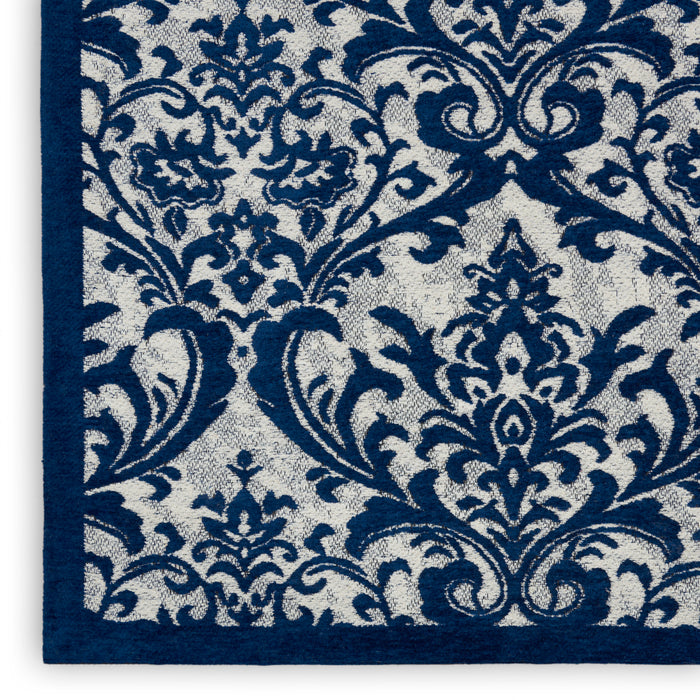 Damask Ivory/Navy IVNAV Polyester