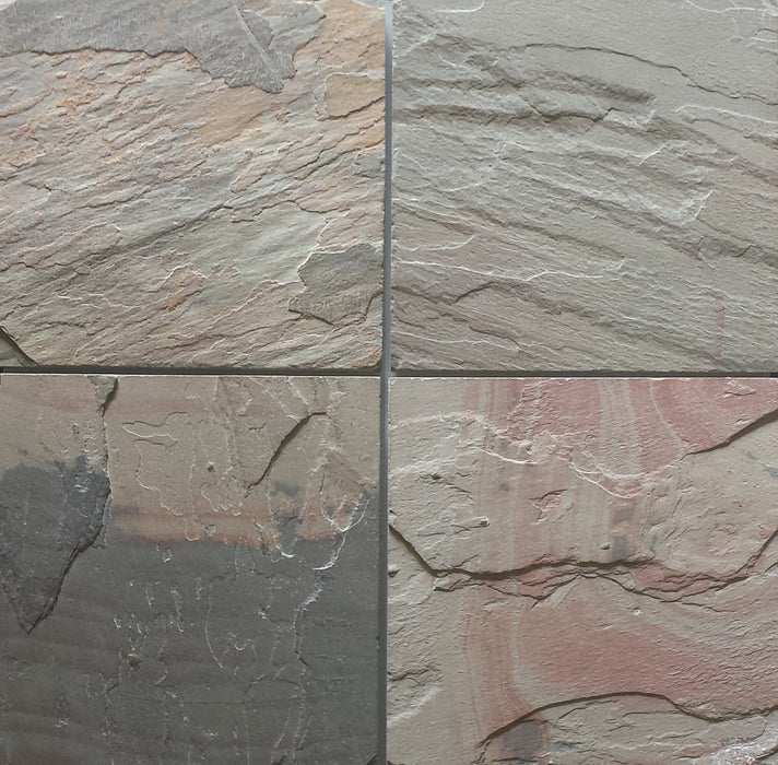 Select Pink Slate Tile - 12" x 12" x 3/8" Natural Cleft Face, Gauged Back