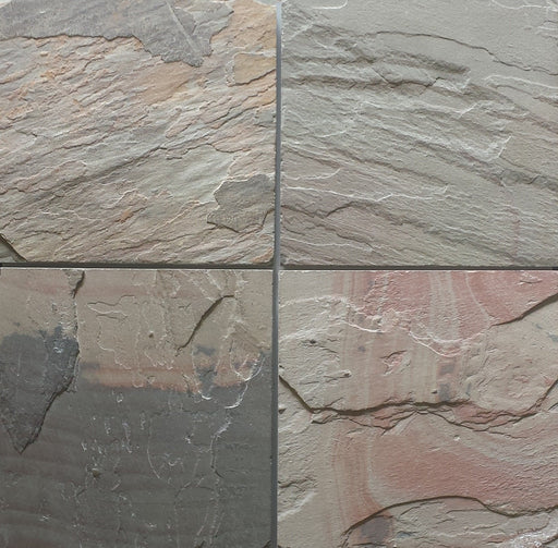 Select Pink Slate Tile - 16" x 16" x 3/8" - 1/2" Natural Cleft Face & Back