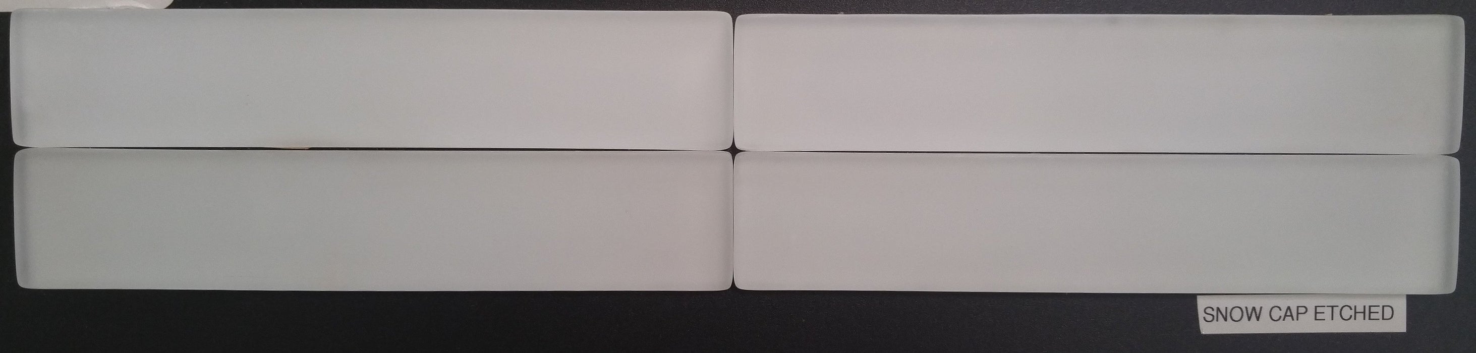Snow Cap Glass Tile - 1.6" x 8.5" x 3/8" Etched