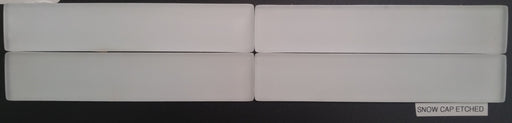 Snow Cap Glass Tile - 1.6" x 8.5" x 3/8" Etched