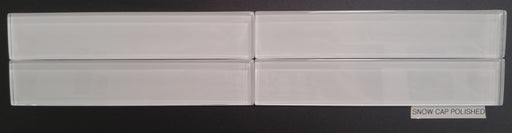 Full Tile Sample - Snow Cap Glass Tile - 1.6" x 8.5" x 3/8" Polished