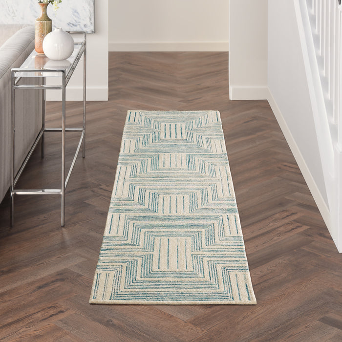 Interlock Wool Ivory / Turquoise ITL06 IVTUR