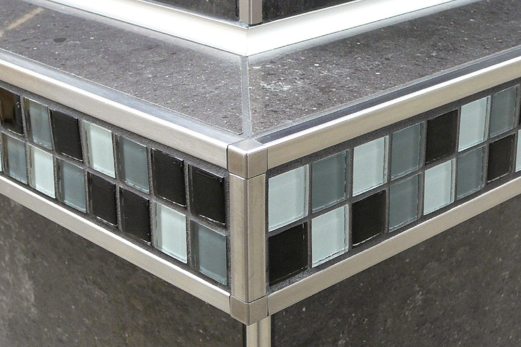 EV/QF8/50AT Satin Nickel Anodized Aluminum Tile Edging Trim