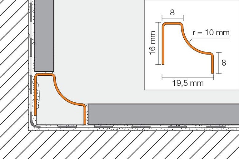 E135/HKUR10E Stainless Steel Metal Tile Edging Trim