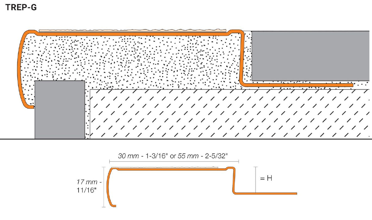 E/GBEB Brushed Stainless Steel 11/16" x 2 5/32"