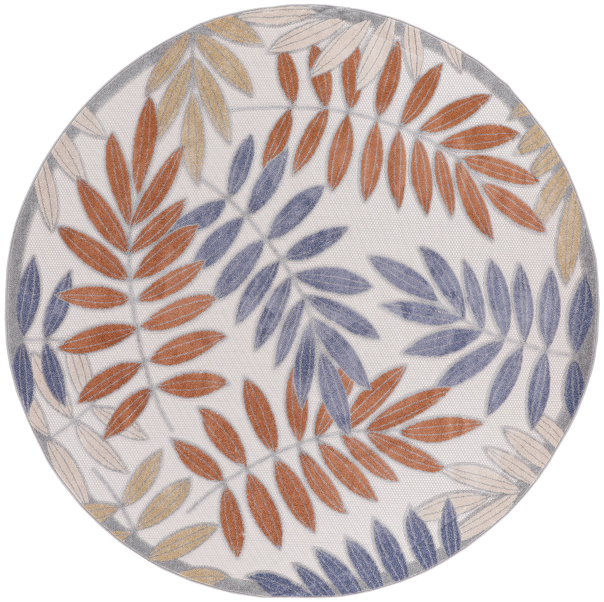 Nourison Aloha ALH18 Blue Mocha 5 Ft x Round Area Rug | Lowest Price ...