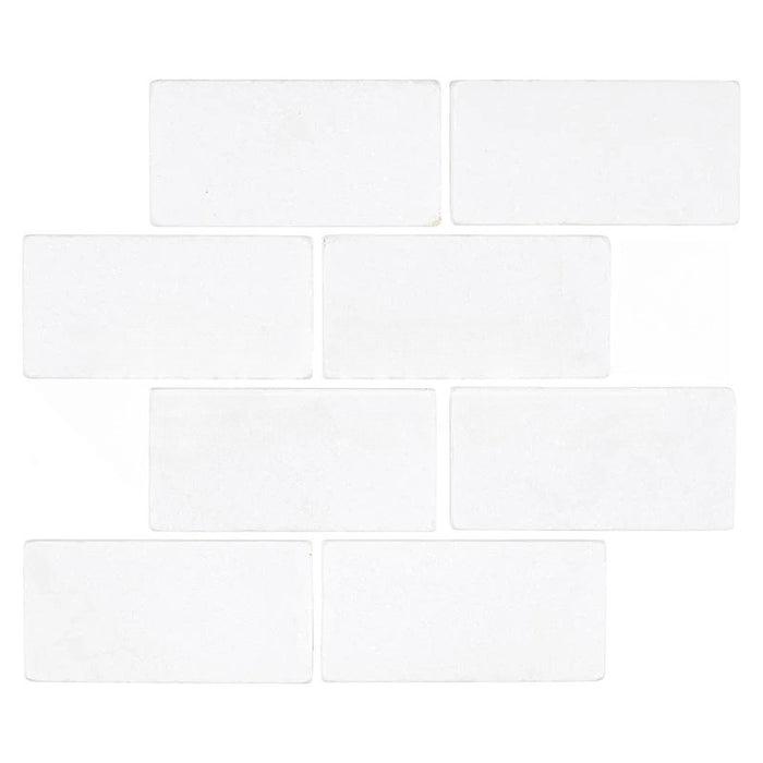 Thassos White Extra Marble Tile - 3" x 6" x 3/8" Tumbled