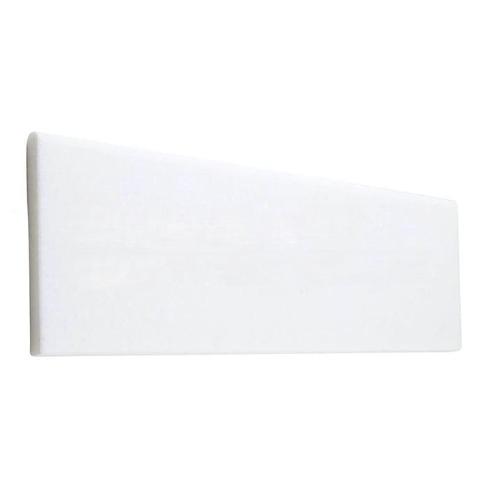 Full Tile Sample - Thassos White Extra Long Side Single Edge Bullnosed Marble Tile - 4" x 12" x 3/8" Polished