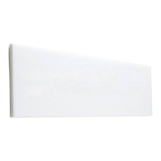 Thassos White Extra Long Side Single Edge Bullnosed Marble Tile - Honed