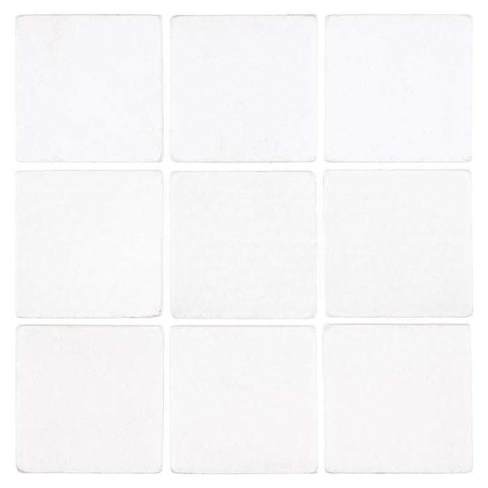 Thassos White Extra Marble Tile - 4" x 4" x 3/8" Tumbled