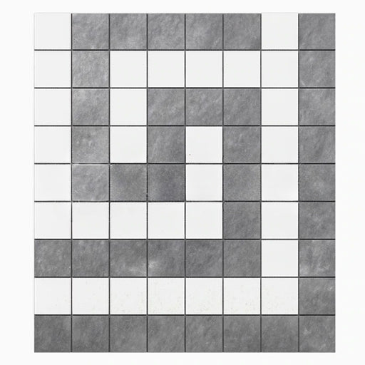 Thassos White Marble Border - Greek Key Border Corner with Gray