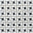 Thassos White Marble Mosaic - 5/8" x 1 1/4" Pinwheel with Black Dots Polished