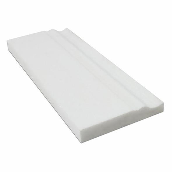 Thassos White Marble Baseboard - 4 3/4" x 12" Polished