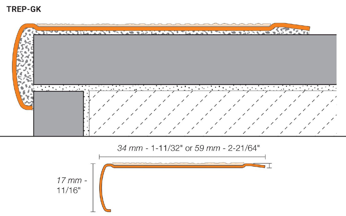 E/GBEB Brushed Stainless Steel 11/16" x 2 5/32" Tile Edging Trim