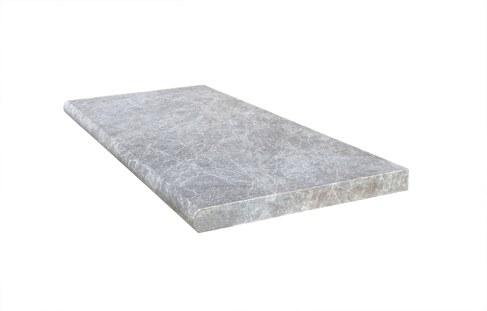 Tundra Gray Sandblasted & Brushed Marble Pool Coping - 4" x 12" x 5 CM