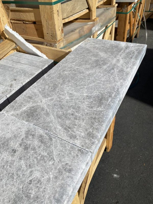 Tundra Gray Marble Coping - 12" x 24" Sandblasted & Brushed