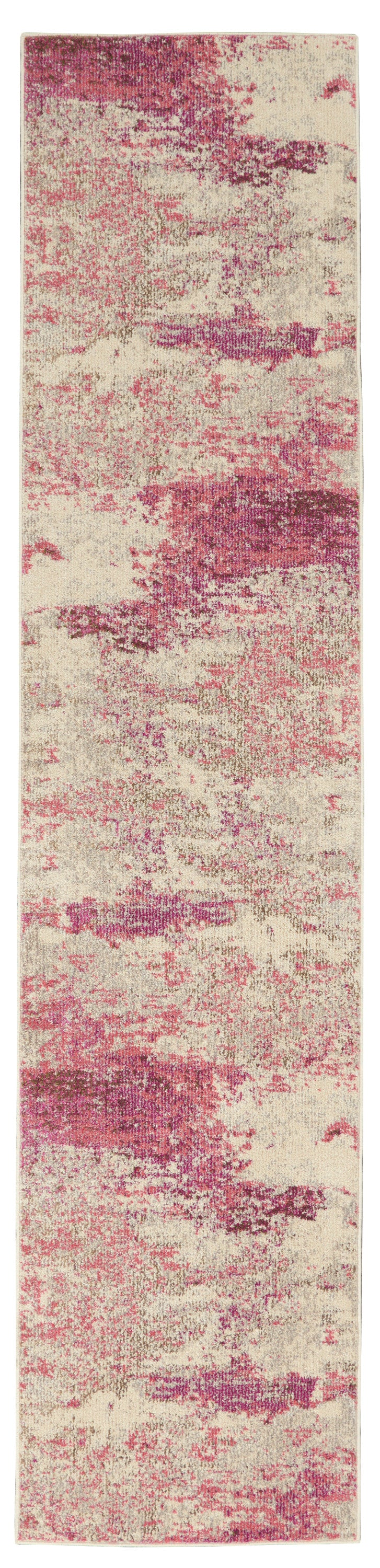 Nourison Celestial CES02 Ivory / Pink 12 Ft Runner Area Rug — Stone ...