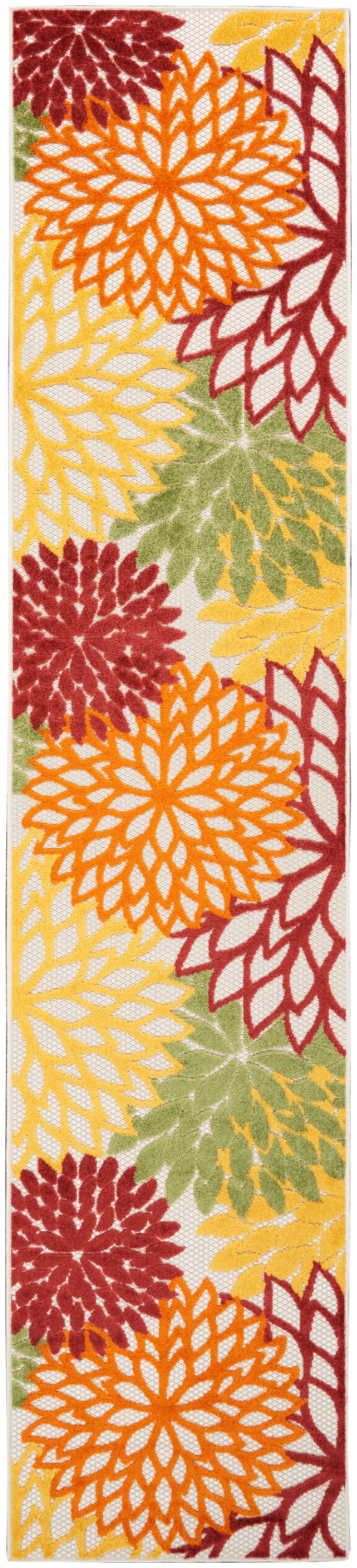 Nourison Aloha ALH05 Red Multi Colored 10 Ft Runner Area Rug — Stone ...