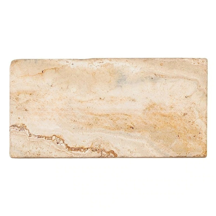 Full Tile Sample - Valencia Travertine Tile - 3" x 6" x 3/8" Tumbled