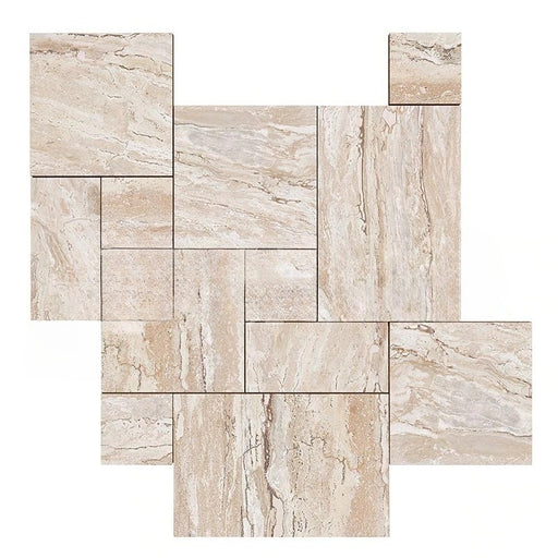 Valerenga Unfilled & Brushed Travertine Versailles Pattern