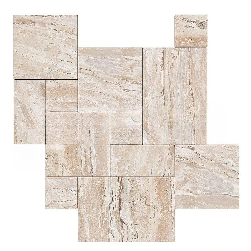 Valerenga Unfilled & Brushed Travertine Versailles Pattern