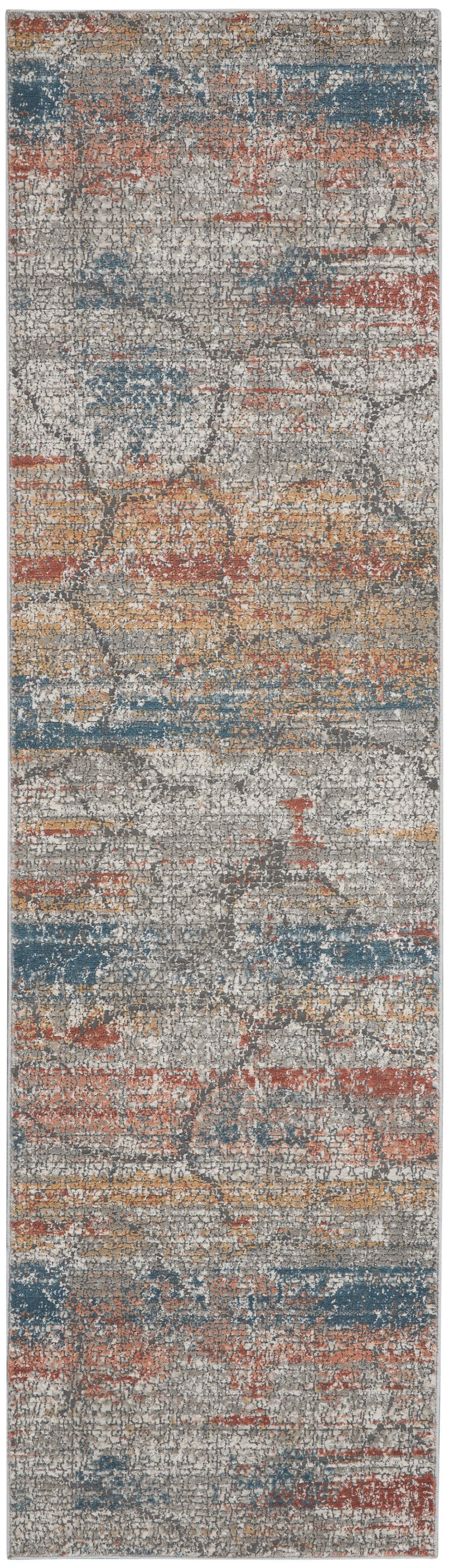 Nourison Rustic Textures RUS11 Multicolor 8 Ft Runner Area Rug — Stone ...
